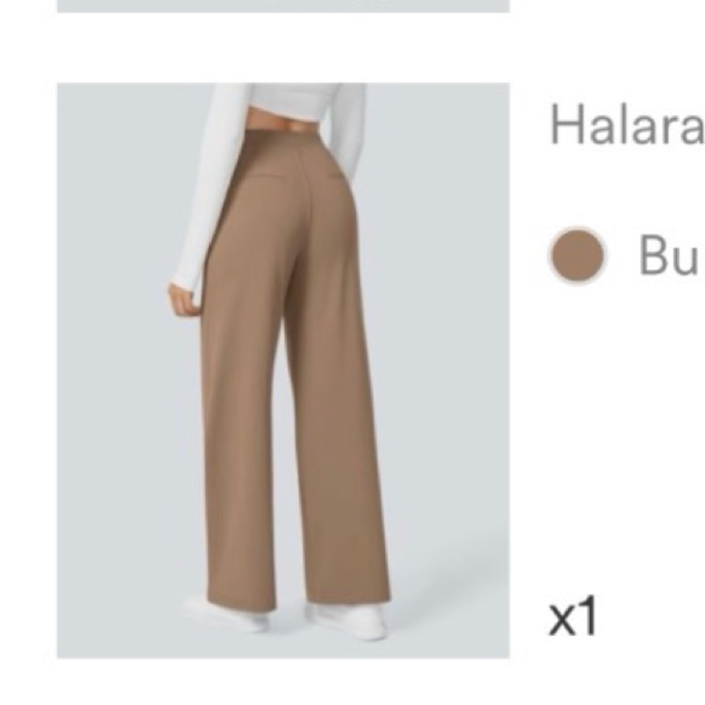 HALARA Wide-Leg High-Rise Pants in Buff